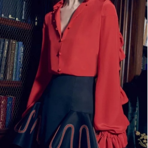 Alexis Rocio 100% silk ruffle blouse 17626 - Picture 2 of 16